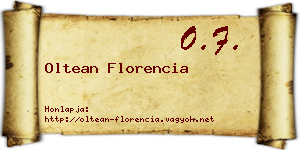 Oltean Florencia névjegykártya